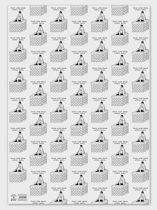 David Shrigley Wrap - Nude Santa *Pack of 2 Sheets Folded*