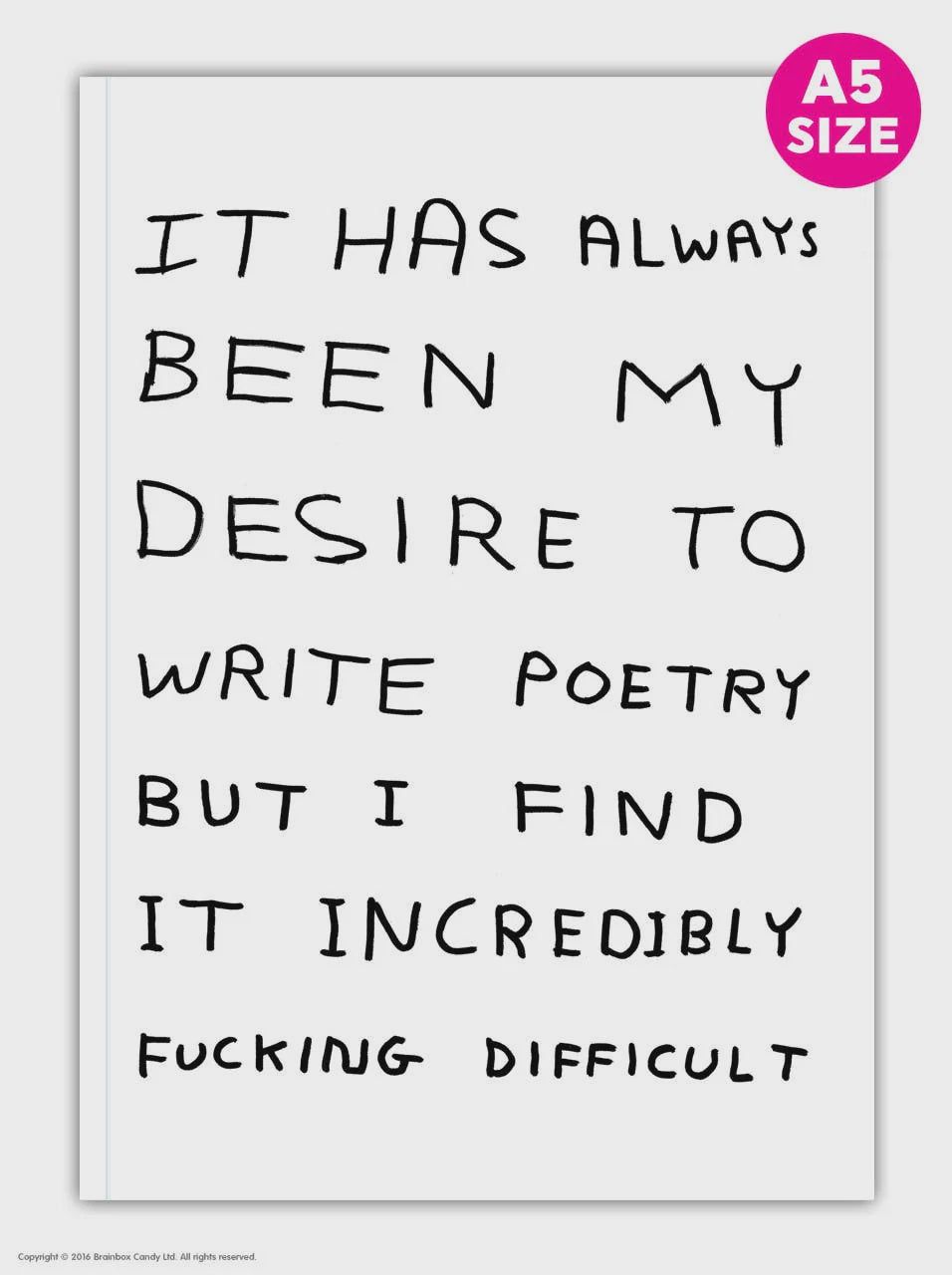 David Shrigley A5 Notebook - Write Poetry