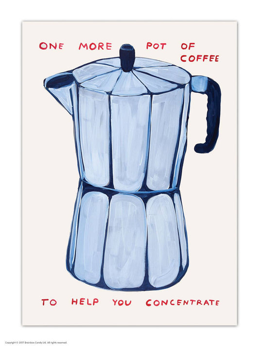 A6 Art Postcard By David Shrigley - Funny Pot Of Coffee