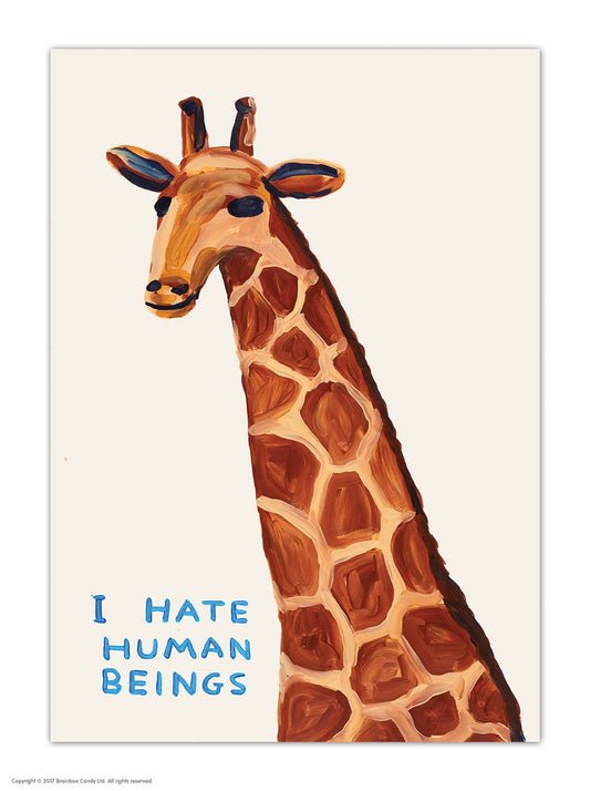 A6 Art Postcard By David Shrigley - I Hate Human Beings