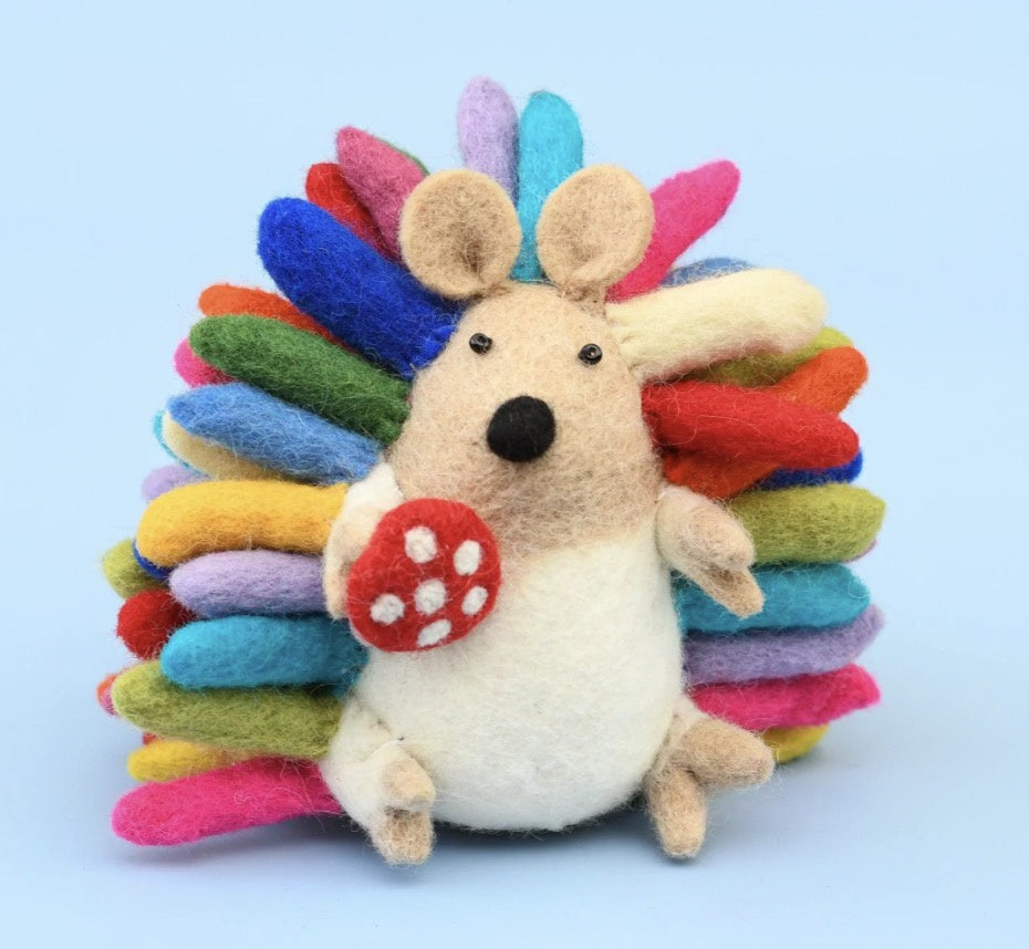 Tara FELT COLOURFUL RAINBOW HEDGEHOG