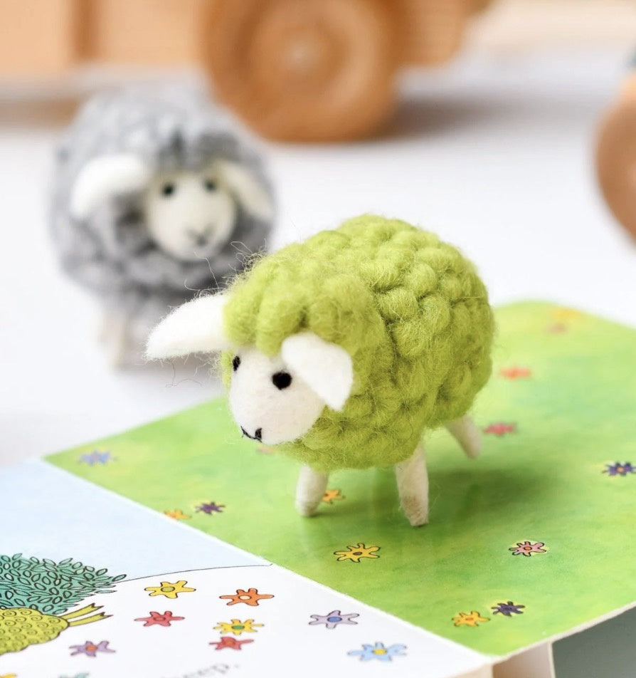 Tara FELT GREEN SHEEP TOY