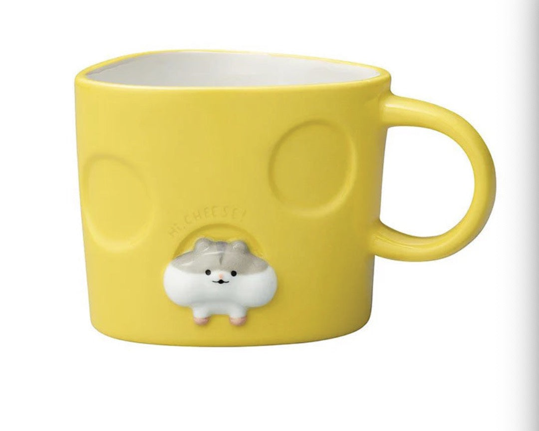 Decole Hamster Cheese Mug-Grey Hamster