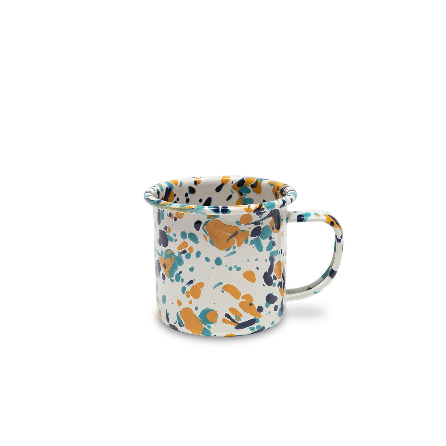 Crow Canyon Catalina Enamelware 12 oz Mug: Mint Hibiscus