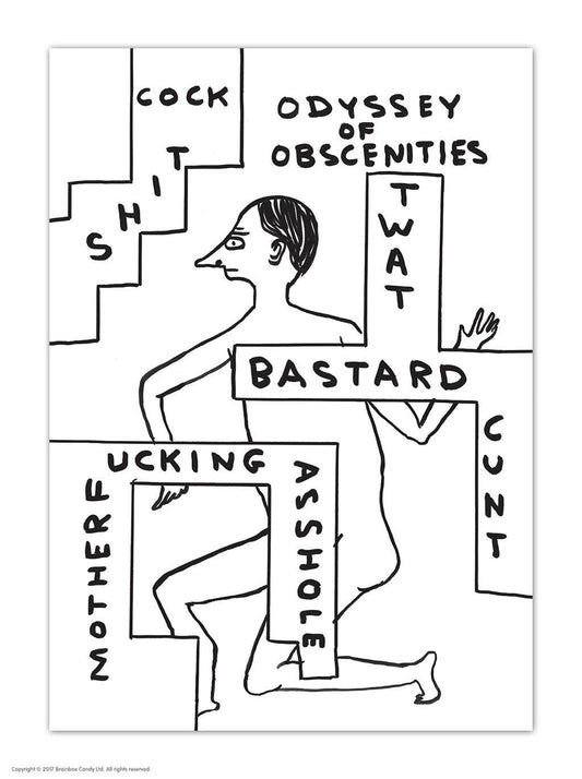 A6 Art Postcard By David Shrigley - Odyssey Of Obscenities