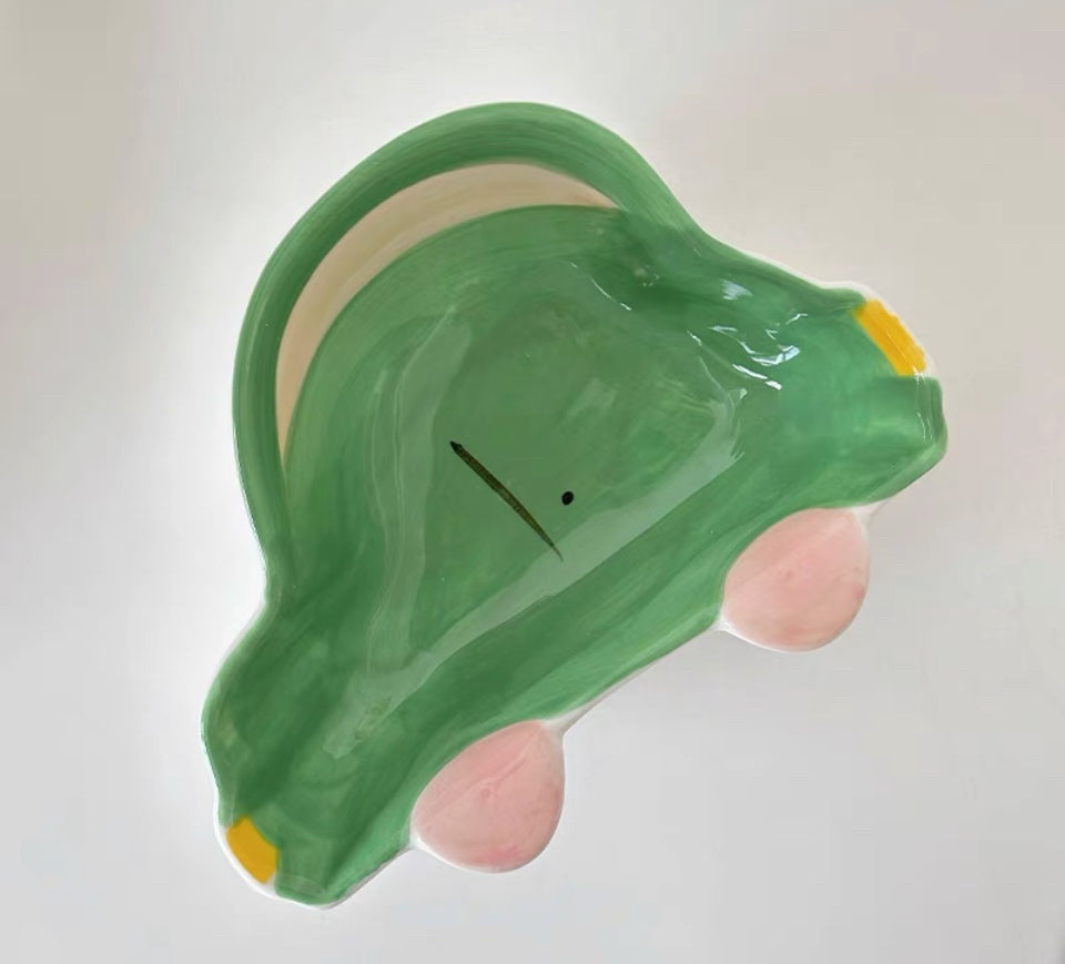 Handmade animal small bowl - green car