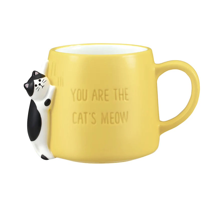 Decole Happy Cat Day Mug - Yellow / Blue