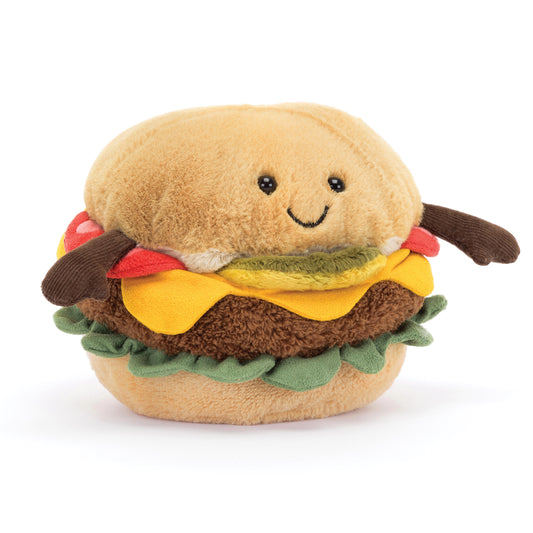 JELLYCAT AMUSEABLE BURGER MULTI-COLOURED 5X1X17CM