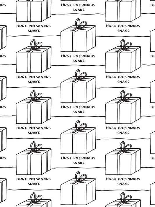 David Shrigley Gift Wrap - Snake **Pack of 2 Sheets Folded**