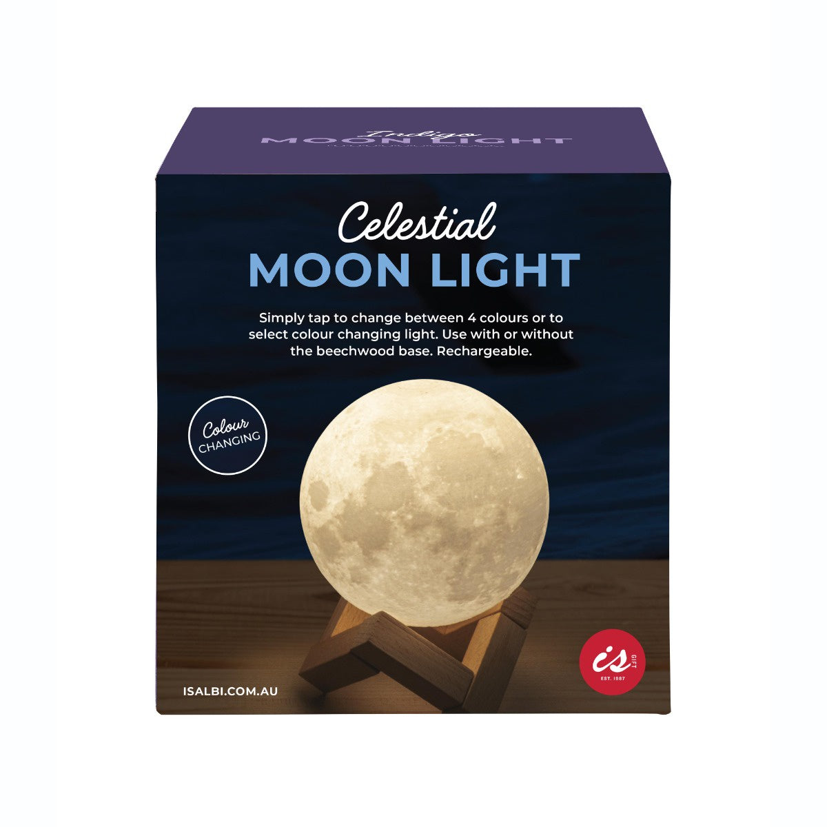 CELESTIAL MOON LIGHT - COLOUR CHANGING LIGHT WHITE 23X15X15CM